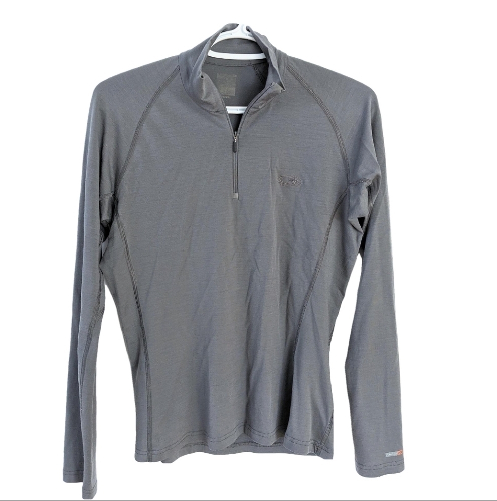 Icebreaker 200 Merino quater zip pull base layer  grey Medium R